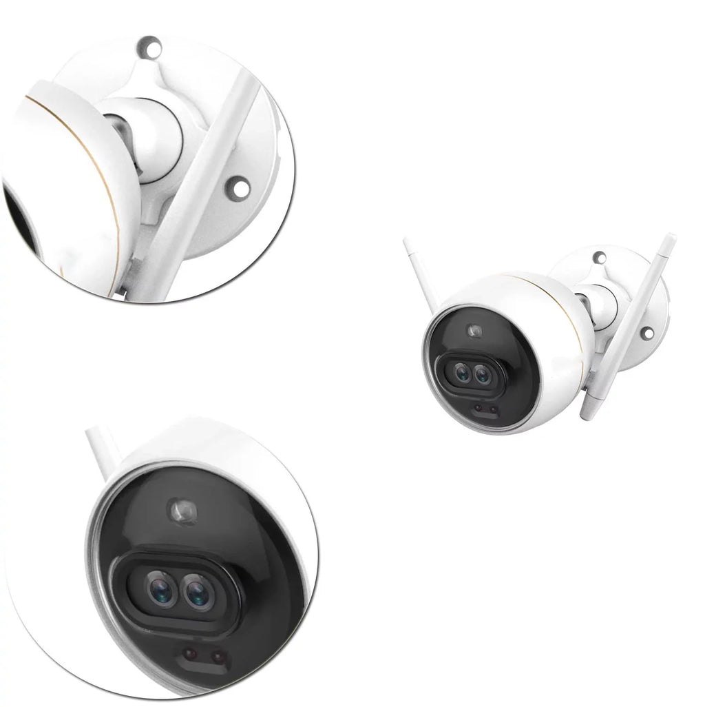Outdoor Sizeecurity Camera Dual Lens 1080P, Excellent Color Night Vision, Active Light & Sizeiren Alarm with PIR Motion Detection, Weather Proof, Two-way Talk, the First Dual Lens Sizeecurity Camera(C3X)