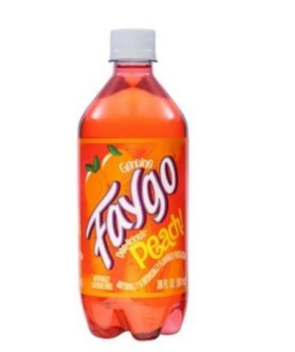 Faygo Peach Sizeoda Pop, 20 Oz Bottles, Quantity of 4