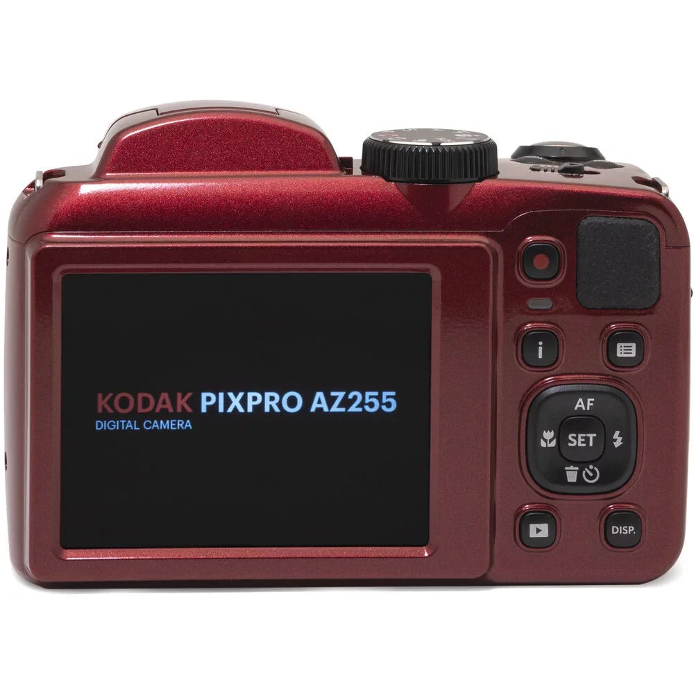 Kodak PIXPRO AZ255 Digital Camera (Red) + Extra Battery +Tripod + Case -32GB Kit