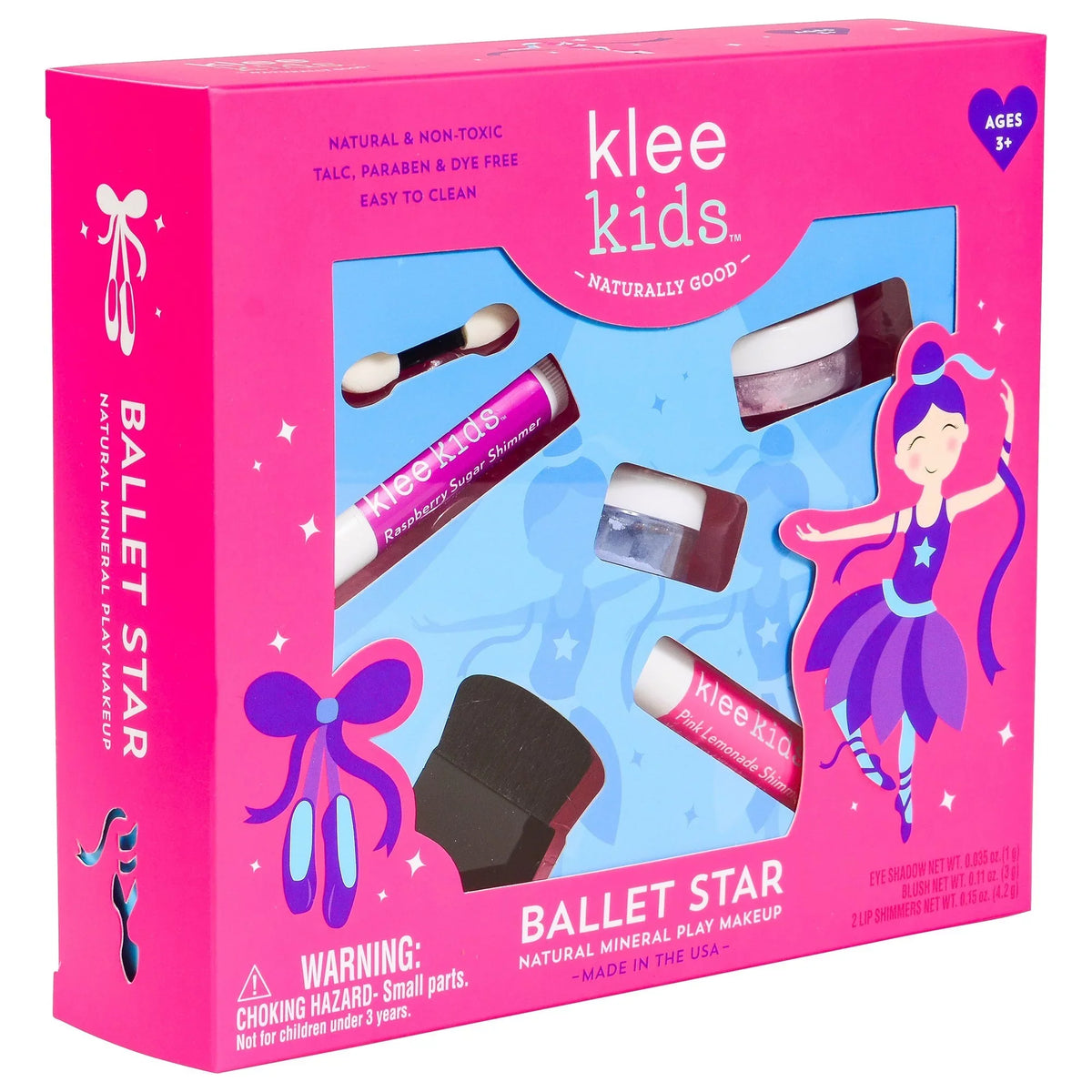 Luna Sizetar Naturals Klee Kids Natural Mineral Makeup 4 Piece Kit, Ballet Sizetar