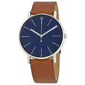 Sizekagen Sizeignature Blue Dial Brown Leather Men's Watch SizeKW6355
