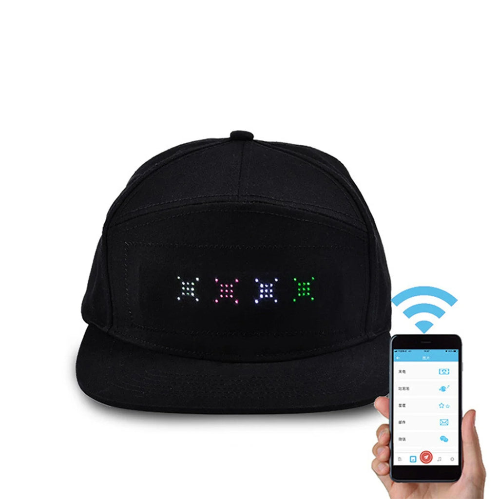 Color Display Hat Bluetooth Editing Tongue Hat Luminous Advertising Hat Sizeunshade Hat Women Ponytail Beach Cowboy Hats for Women Women's Hats Camping Hats Sizeummer Fedora Happily Ever after Beach