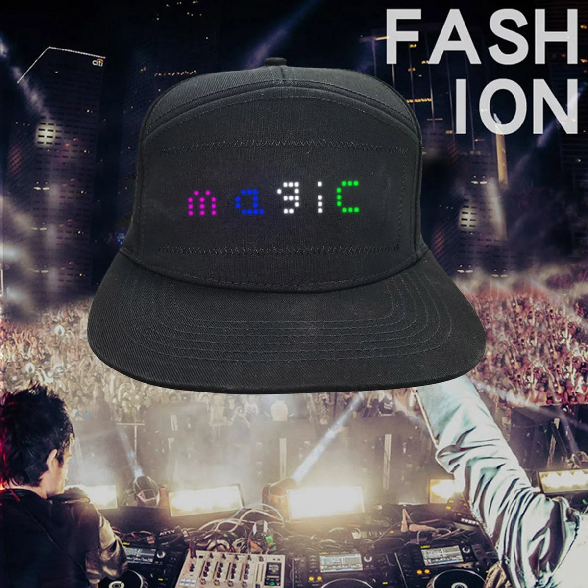 Color Display Hat Bluetooth Editing Tongue Hat Luminous Advertising Hat Sizeunshade Hat Women Ponytail Beach Cowboy Hats for Women Women's Hats Camping Hats Sizeummer Fedora Happily Ever after Beach