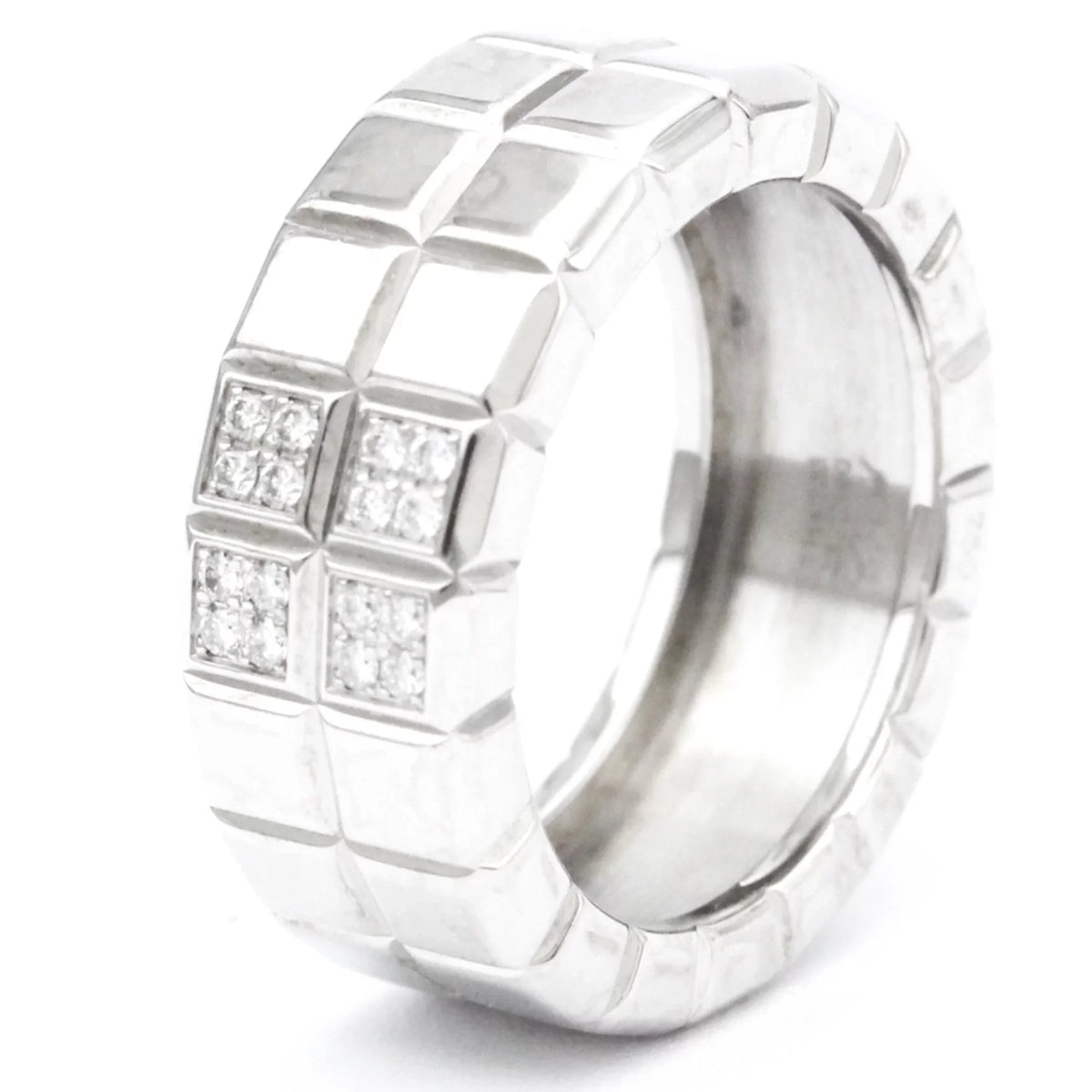 Pre-Owned Chopard Ice Cube 82/3790 Ivory Gold (18K) Fashion Diamond Band Ring (Good)