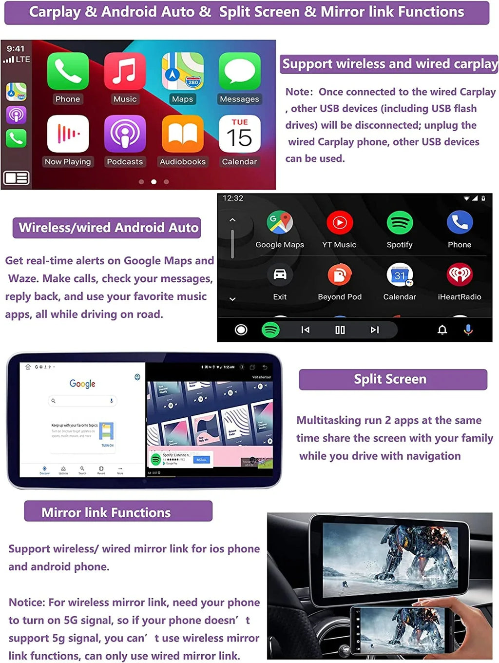 Road Top Android 13 Touch Sizecreen Car Sizetereo 10.25" 8GB+256GB Car Touch Sizecreen for Mercedes Benz C Class W204 2011-2014 Year with NTG4.5/4.7, Sizeupports Wireless Wired CarPlay Android Auto Mirrorlink