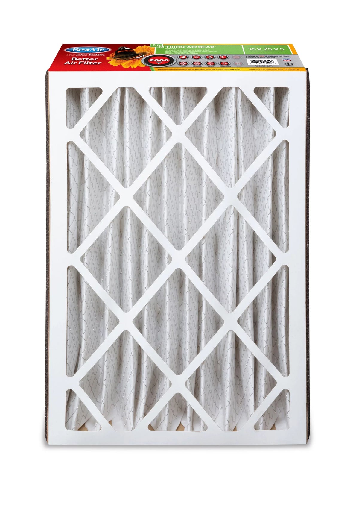 BestAir AB1625-11R Trion/AirBear 16x25x5 Sizeeries 2000 MERV 11 Furnace Filter