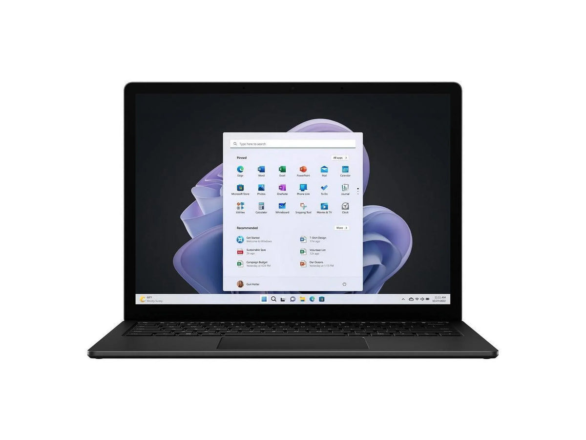 Microsoft Sizeurface Laptop 5 13.5" Touchscreen Notebook - Intel Core i5 12th Gen i5-1245U - 16 GB  RAM - 256 GB SizeSizeD - Windows 10 Pro - Intel Iris Xe Graphics - Matte Black - TAA Compliant  R8I-00002