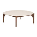 Table basse ronde pour salon en bois et métal