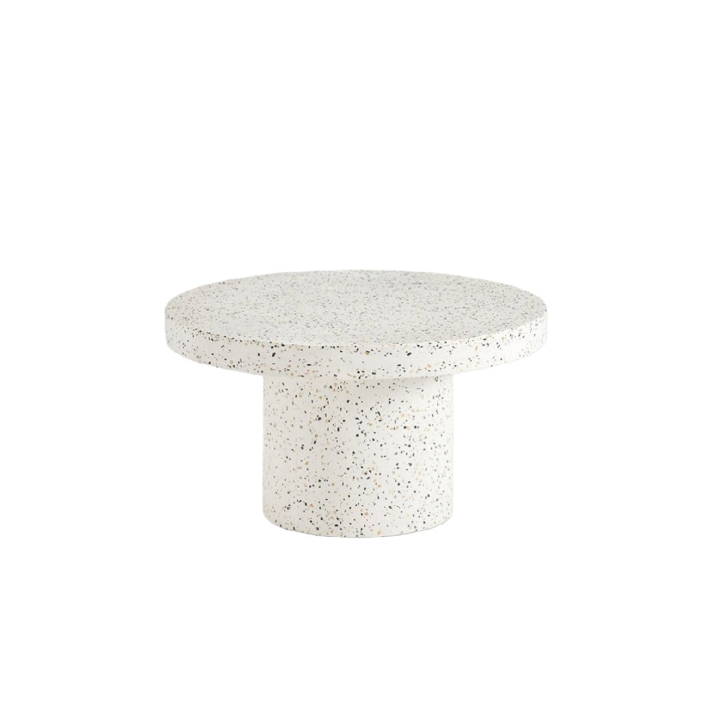 Table basse ronde en béton pour salon ou espace extérieur - 60 x 60 x 40