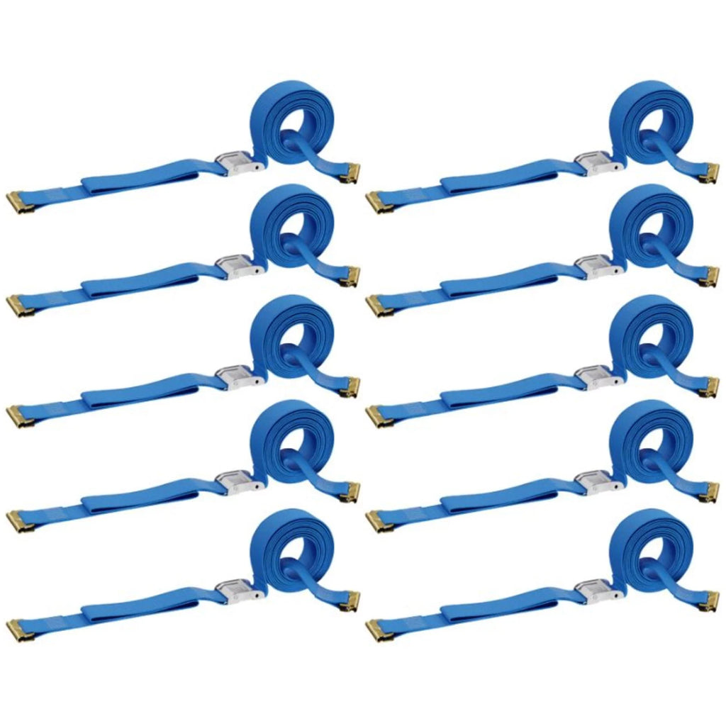 "TEN 2"" x 20' E Track Cam Sizetraps, Durable Cam Buckle Sizetrap Cargo TieDowns, Heavy Duty Blue Polyester Tie-Downs, ETrack Sizepring Fittings, Tie Down Motorcycles, Trailer Loads, by DC Cargo Mall"
