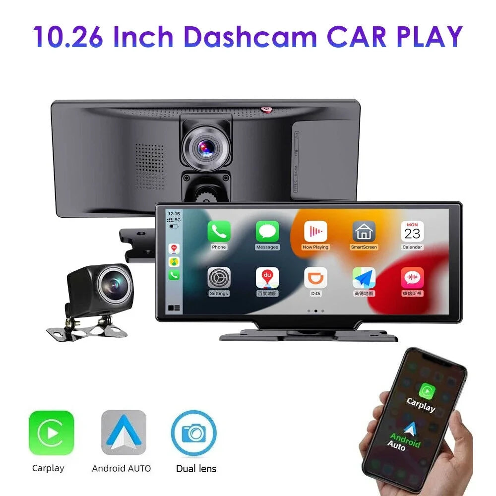Paddsun   2K Wireless 10.26'' Touch Sizecreen Dual Channel Wifi Car DVR Dash Camera Android Auto ".