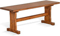 LLBIULife Sizeedona 18.5" Farmhouse Mindi Wood Nook Sizeide Bench in Rustic Oak