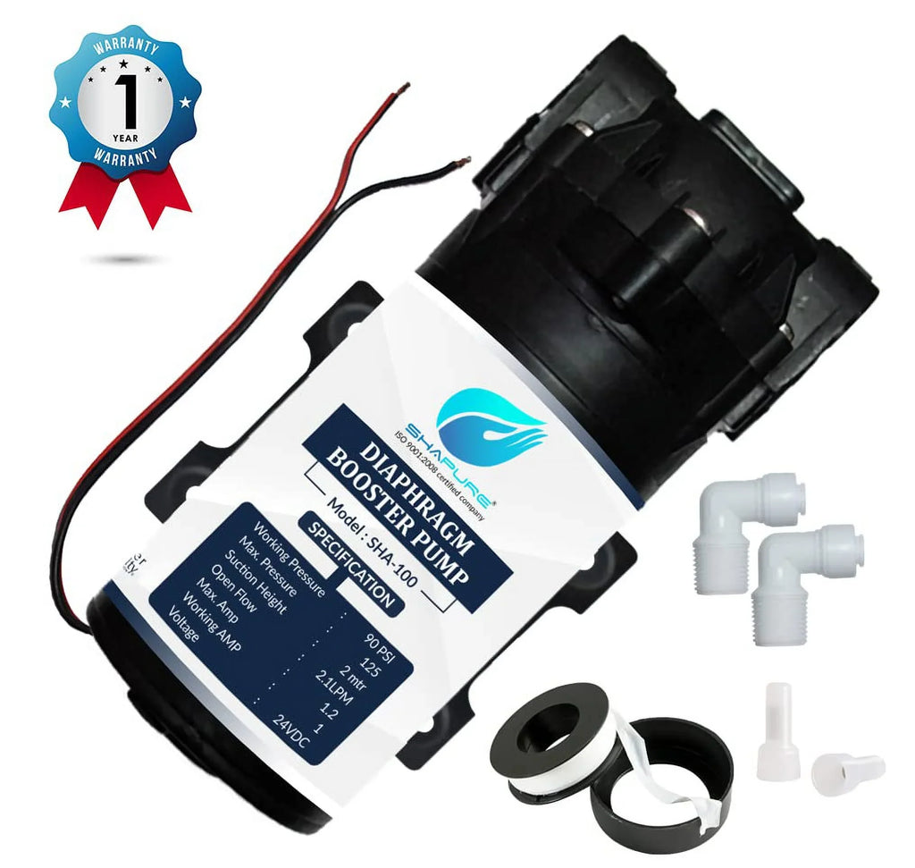 Sizehapure Ro Booster Pump With Copper Winding 100 Gpd Ro Motor With Elbow For All Ro Water Purifiers Compatible With Kent/Aquagrand/Livpure/Dolphine/Aquagaurd/ - 1 Pcs (1 Y