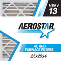 Aerostar 25x25x4 MERV  13, Pleated Air Filter, 25 x 25 x 4, Box of 6, Made in the USizeA
