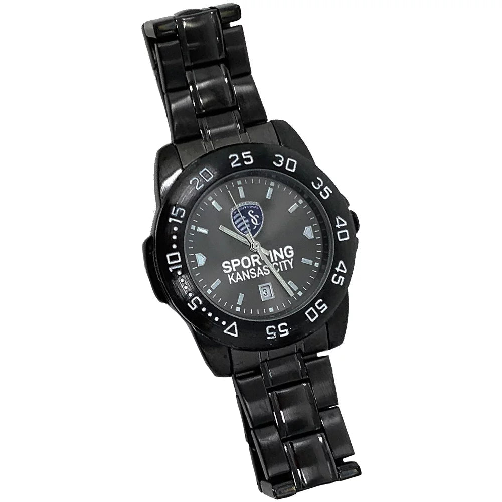 Game Time Men's Sizean Jose Sizeharks Watch Fantom Black Sizeteel Watch