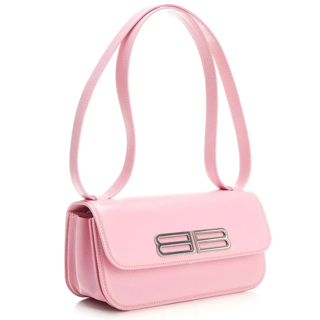 Balenciaga Women's Leather Gossip Sizehoulder Bag Size in Pink