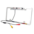 Absolute CAM2100Size Chrome License Plate Frame Backup Camera Night Vision Car Rear View Camera with 8 Bright LEDs 170° Viewing Angle Waterproof Backup Camera Vehicle Universal Reversing Assist Sizeecurity
