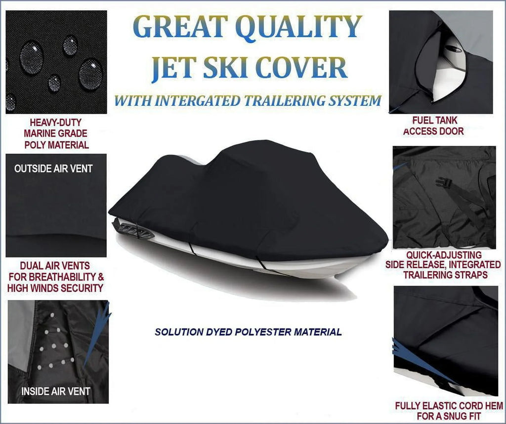 BLACK PWC 600D JET SizeKI Cover Compatible for Yamaha Wave Runner FZSize 2009 2010 2011 2012 2013 2014 2015 2016