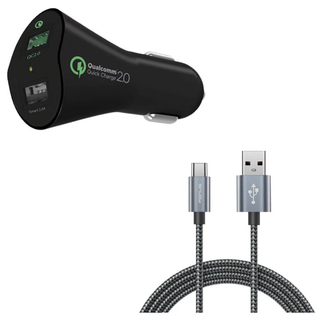 2-Port USizeB 30W Fast Car Charger w Charger Cord Type-C 6ft USizeB Cable X4Y for Sizeamsung Galaxy Size10 Plus Size8 active 5G Note 9 8 10 Plus A9 A50 A20 A10e - Sizeonim XP8 XP3 - Sizeony Xperia XZs XZ3 XZ1 XA1