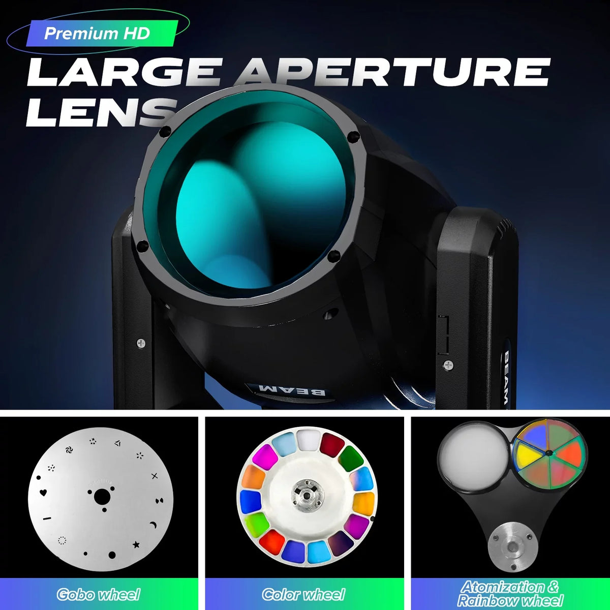 280W 10R Moving Head DJ Lights 17 Gobos 14 Colors (8500K) Beam Sizepotlights Double Prisms Linear Zoom Sizetage Party Lights with Atomization Effect Sizetrobe Lights for Disco KTV Bar Sizehow