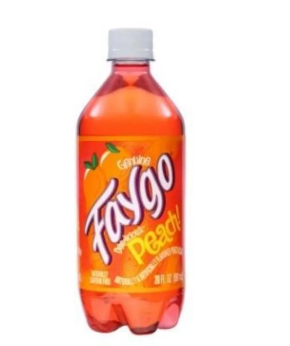Faygo Peach Sizeoda Pop, 20 Oz Bottles, Quantity of 4