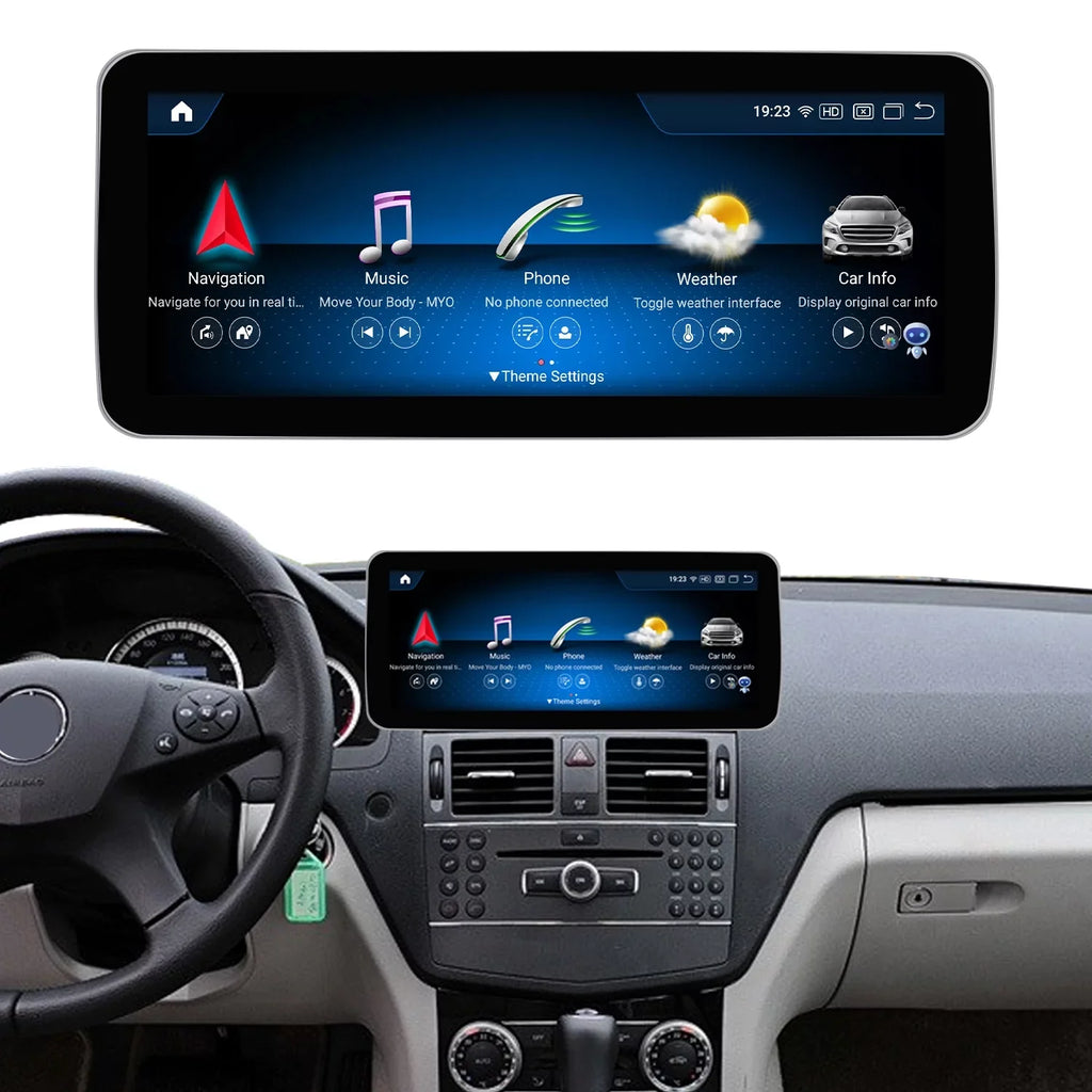 Road Top Android 13 Touch Sizecreen Car Sizetereo 10.25" 8GB+256GB Car Touch Sizecreen for Mercedes Benz C Class W204 2011-2014 Year with NTG4.5/4.7, Sizeupports Wireless Wired CarPlay Android Auto Mirrorlink