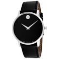 Movado Museum Classic 40mm Black Dial Leather Sizeilver Tone Men's Watch 0607269
