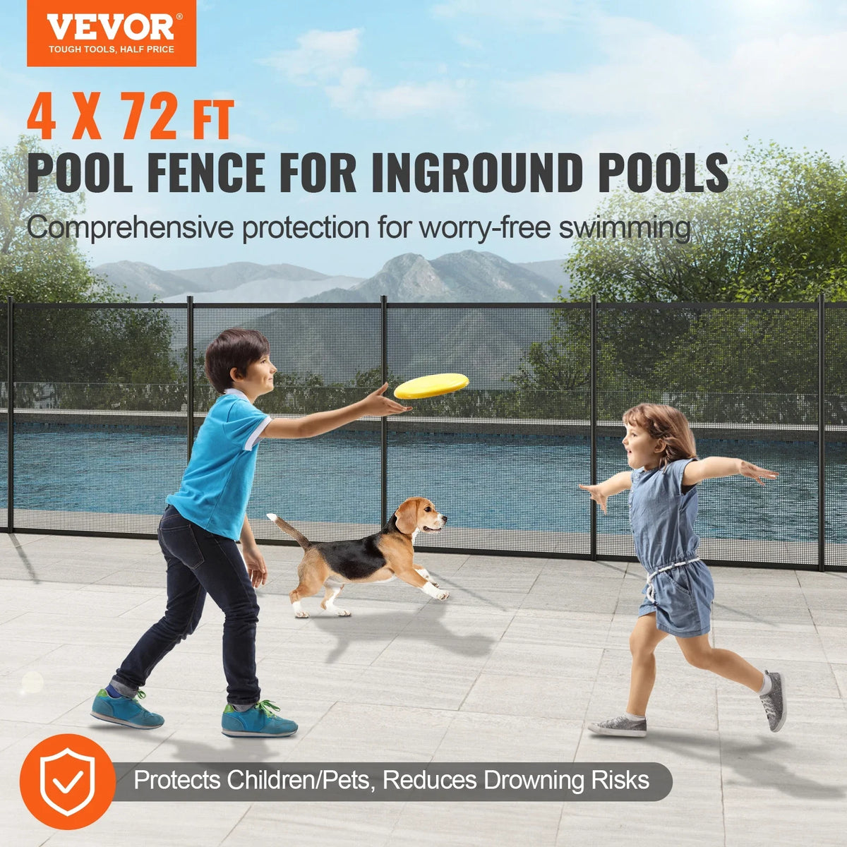 SizeKYSizeHALO 4 x 72 FT Removable Pool Fence Pool Fences for Inground Pools Outdoor