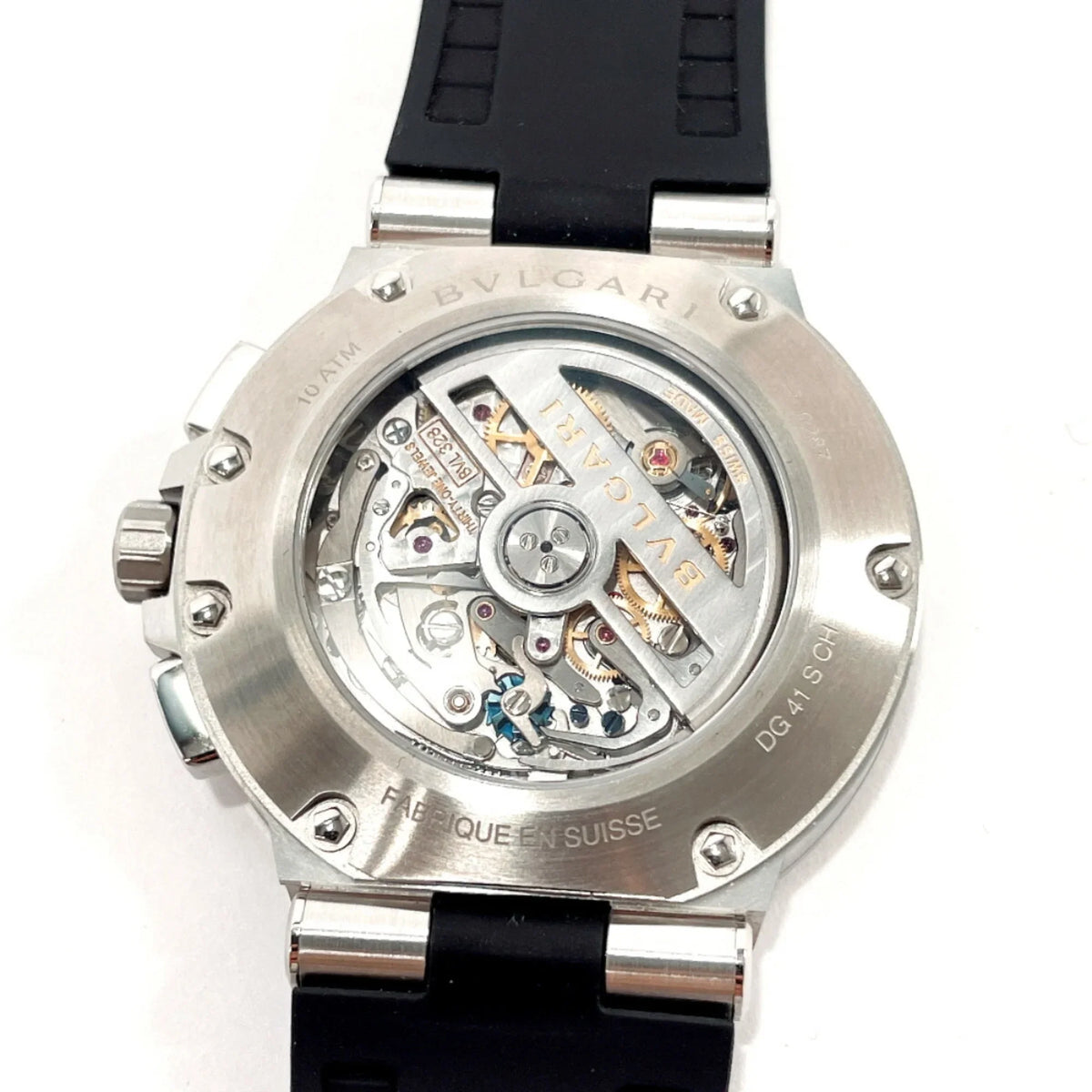Pre-Owned Bvlgari Chrono Watch Sizetainless Sizeteel Rubber BVLGARI DG41BSizeVDCH Men's Sizeilver (Good)