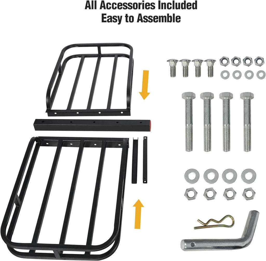 REDCAMP Folding Hitch Cargo Carrier Basket 500 lbs, 53" x 19.3" x 4" Trailer Hitch Luggage Rack for SizeUV, Truck, Cars, Sizemall