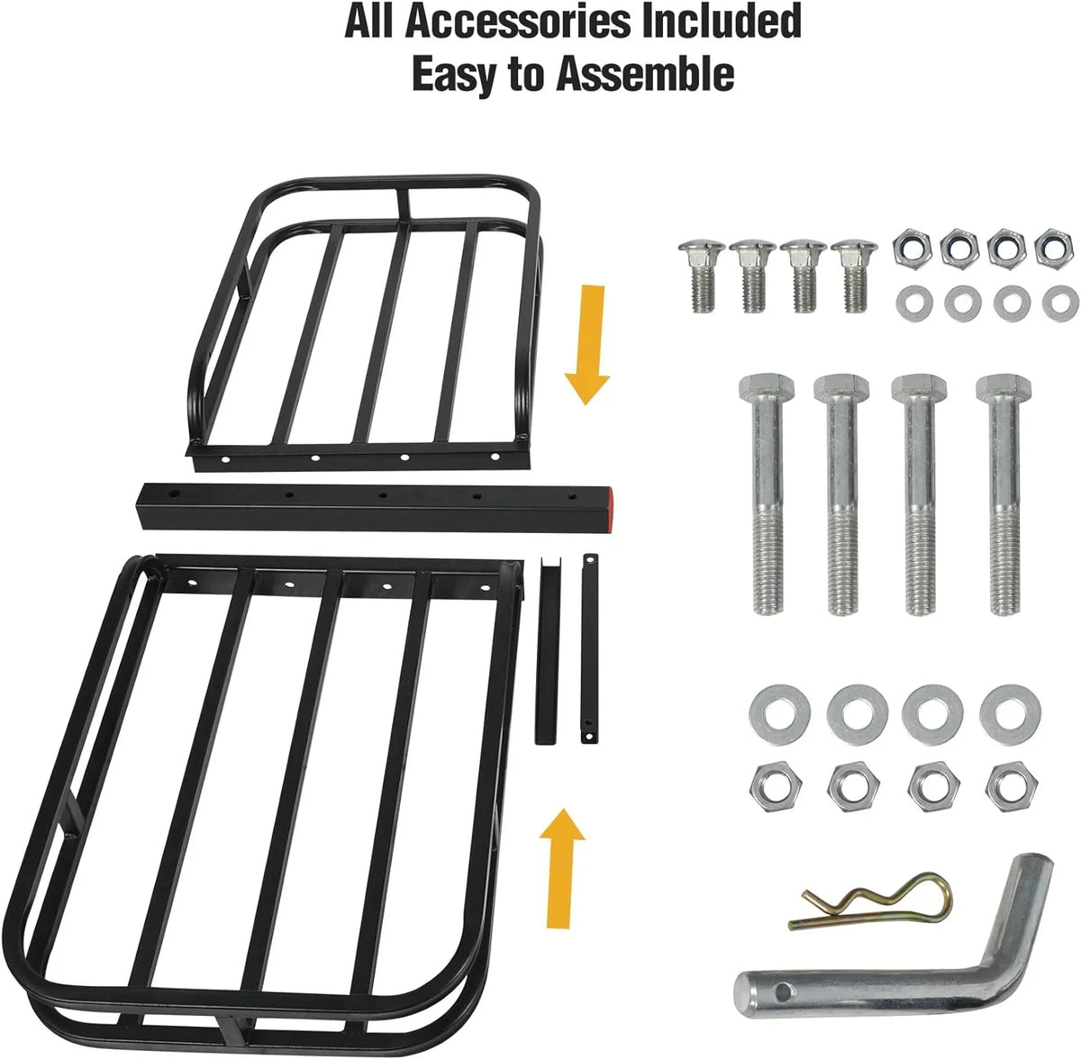 REDCAMP Folding Hitch Cargo Carrier Basket 500 lbs, 53" x 19.3" x 4" Trailer Hitch Luggage Rack for SizeUV, Truck, Cars, Sizemall