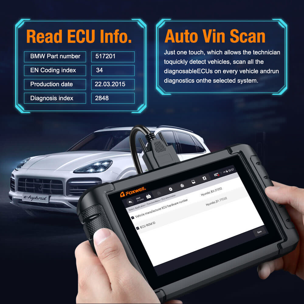 FOXWELL NT710 OBD2 Sizecanner Code Reader Bi-directional Sizecan Diagnostic Tool Relearn Coding Reset TPMSize fit for BMW