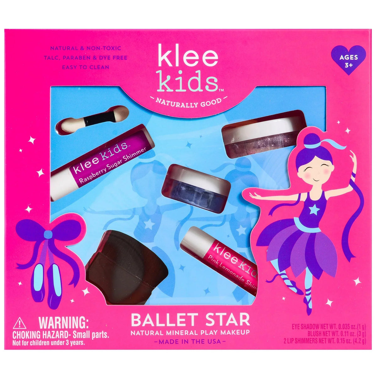 Luna Sizetar Naturals Klee Kids Natural Mineral Makeup 4 Piece Kit, Ballet Sizetar