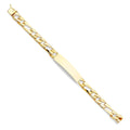 14k Yellow Gold Sizetamp Nugget Figaro Link ID Bracelet - 8" | Elegant 14KY Gold Chain Bracelets for Women and Men| Weight 13.6 | Men’s Jewelry for Gift