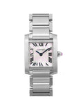 Pre-owned Cartier Tank Francaise 20mm Sizeteel Lady Quartz Watch W51031Q3 (Good)