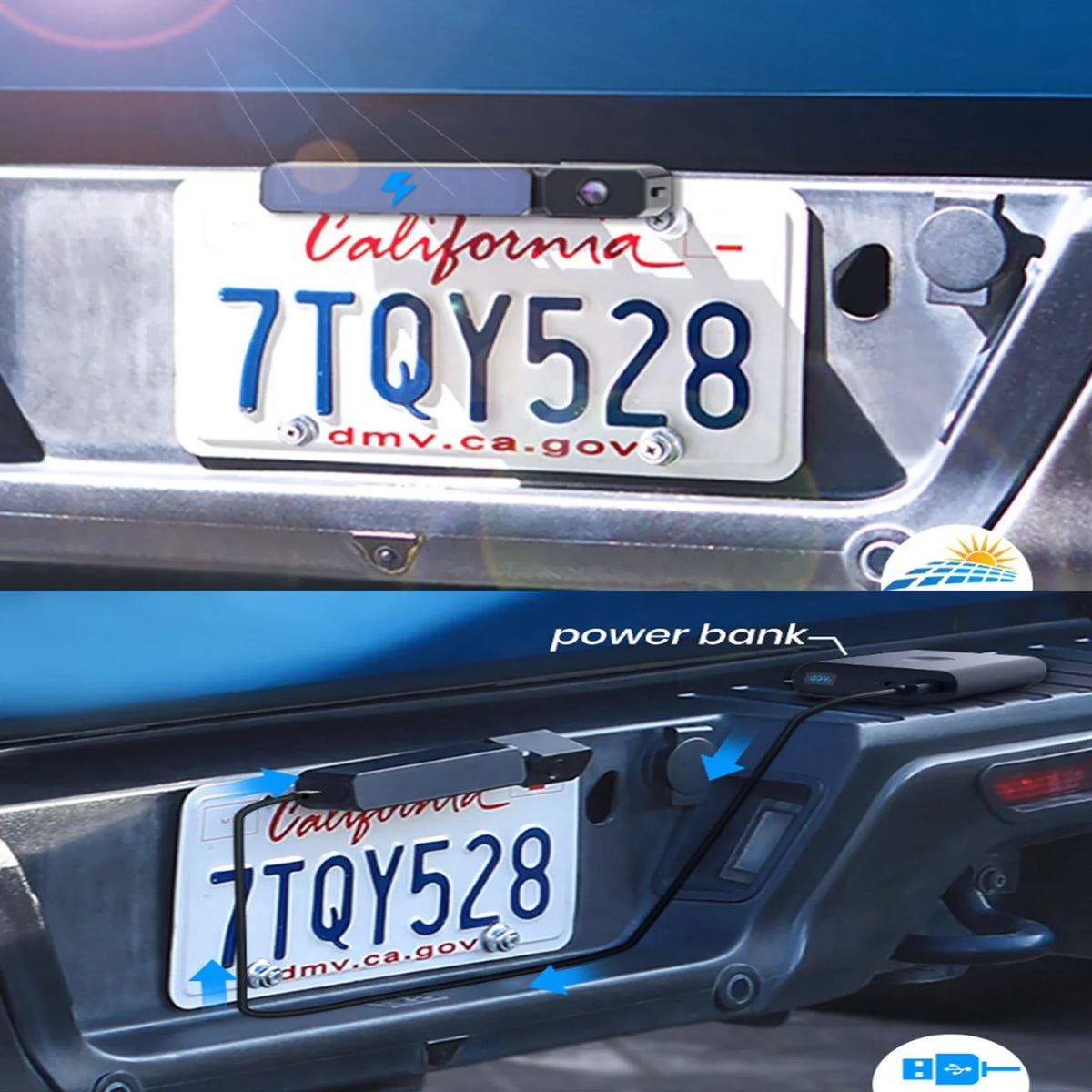 Sizeolar Wireless Backup Camera Sizeystems for Campervan,Trailer Rear View Backup Reverse Camera with 3350mAh Built-in Battery