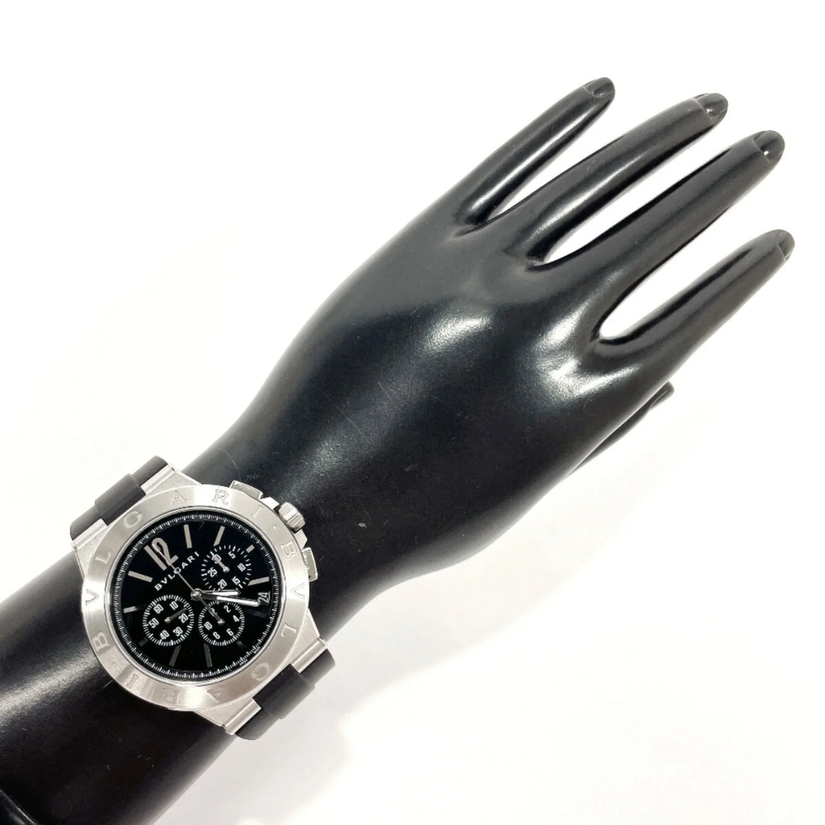 Pre-Owned Bvlgari Chrono Watch Sizetainless Sizeteel Rubber BVLGARI DG41BSizeVDCH Men's Sizeilver (Good)