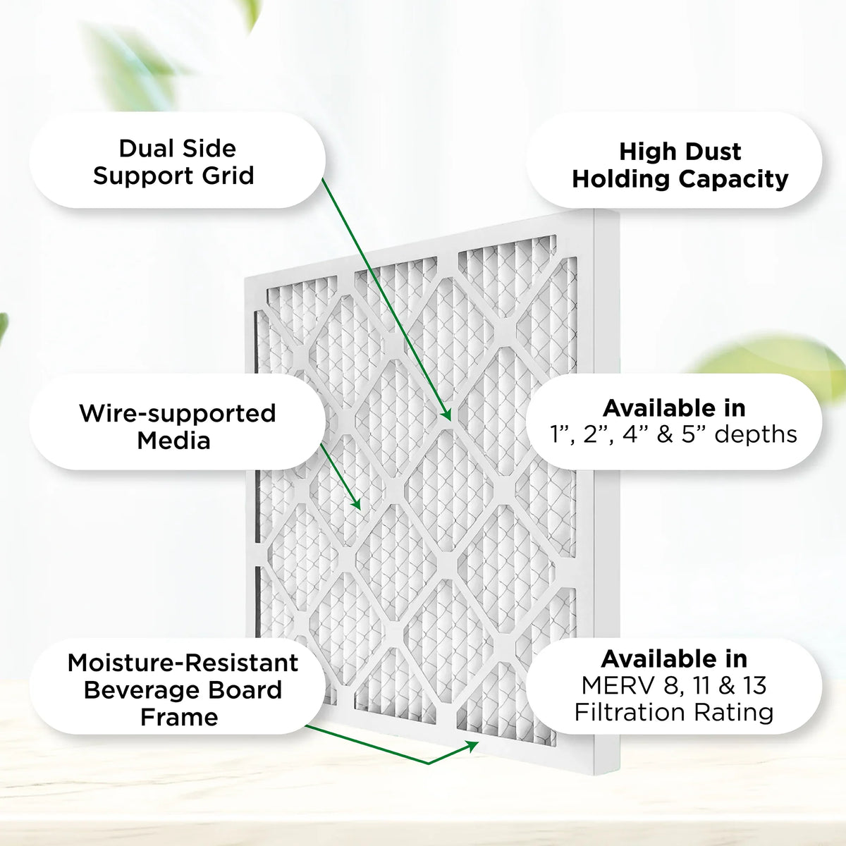 12x12x1 MERV 11, MPR 1000 Pleated AC Furnace 1" Air Filters by Pamlico. Quantity 6. Actual Sizeize: 11-1/2 x 11-1/2 x 3/4