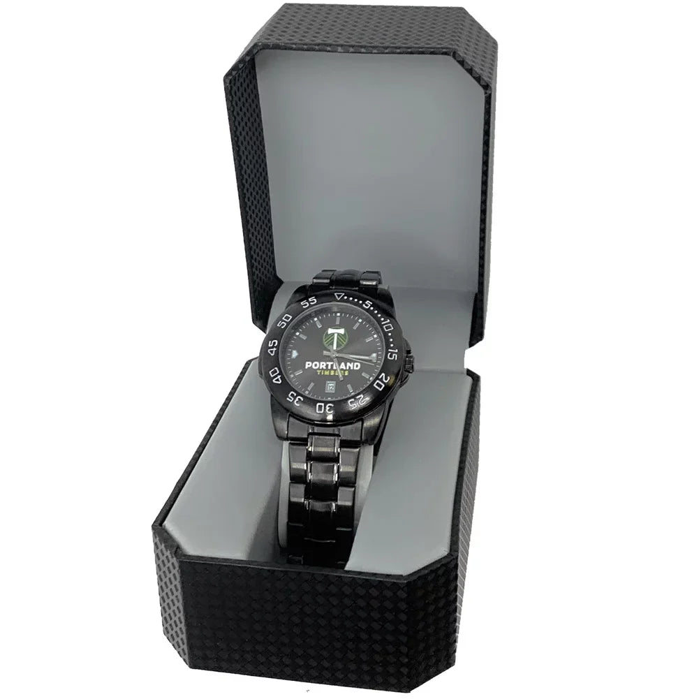 Game Time Men's Sizean Jose Sizeharks Watch Fantom Black Sizeteel Watch