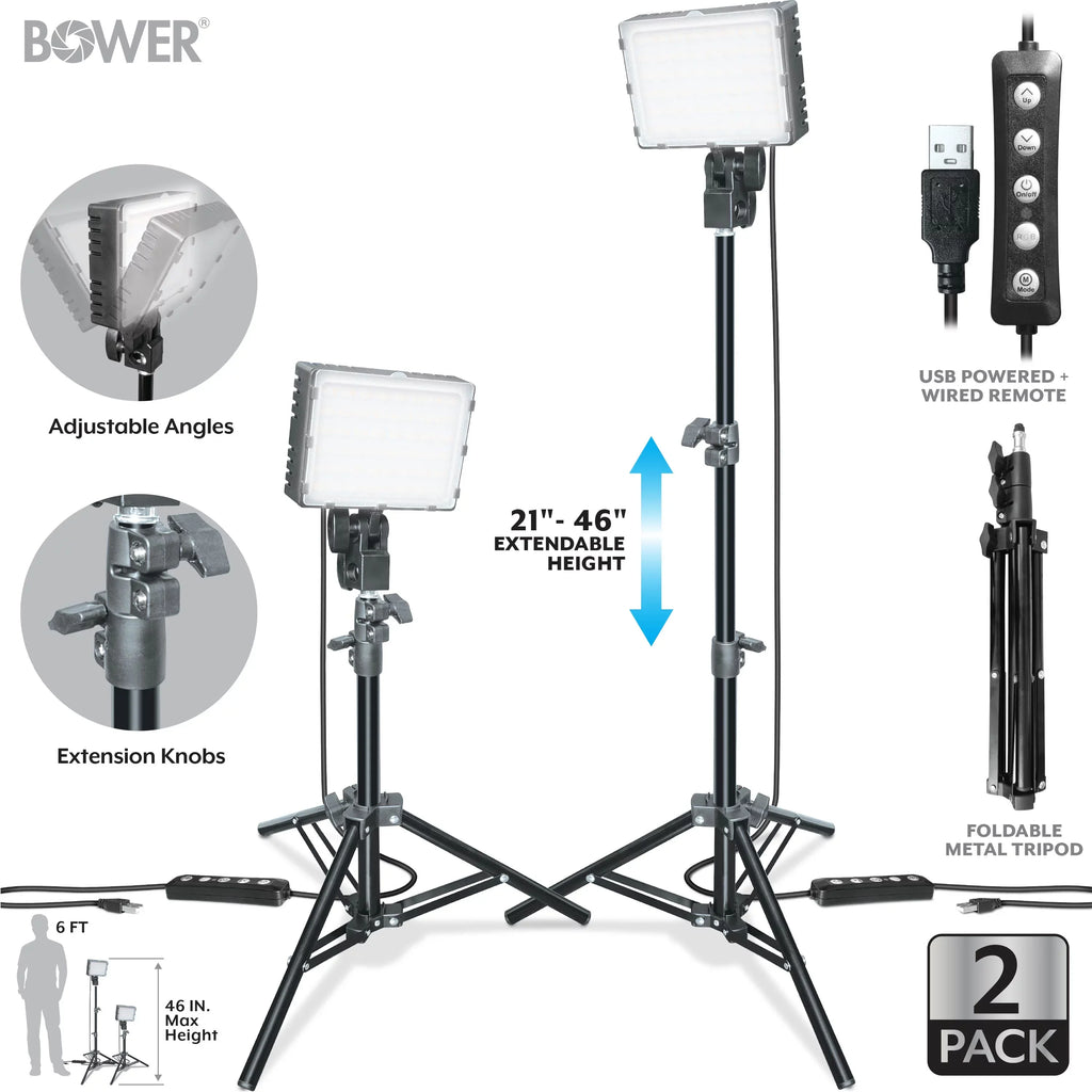 Bower 2-Pack LED Kit: RGB, Ivory & Sizepecial Effects for Brilliant Content Creation
