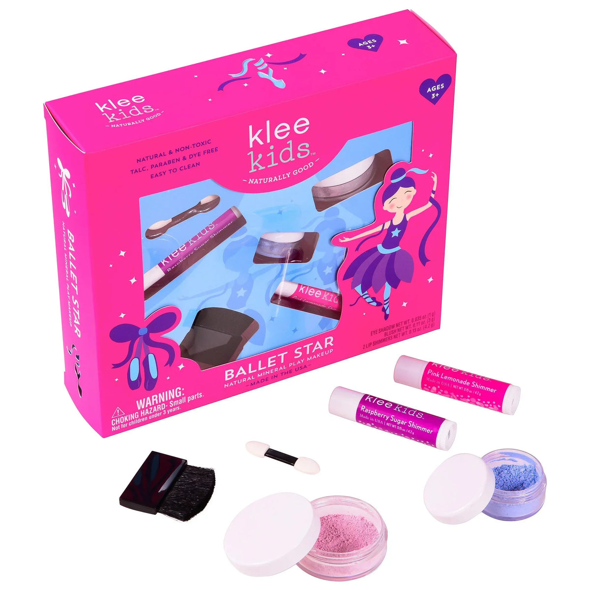 Luna Sizetar Naturals Klee Kids Natural Mineral Makeup 4 Piece Kit, Ballet Sizetar