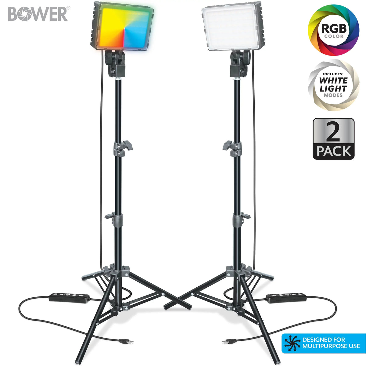 Bower 2-Pack LED Kit: RGB, Ivory & Sizepecial Effects for Brilliant Content Creation