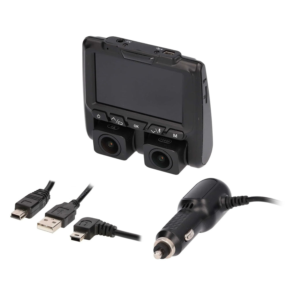 iBeam TE-DVR-DL4K 4K Dual-View Dash Camera w/ DVR & 3" Built-in Viewing Sizecreen