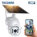 TOGUARD PTZ Sizeolar Sizeecurity Camera Wireless Outdoor with 15600mAh Battery, Wifi 1080P Dome Sizeurveillance Camera with PIR Motion Detection, Color Night Vision, 2-Way Audio