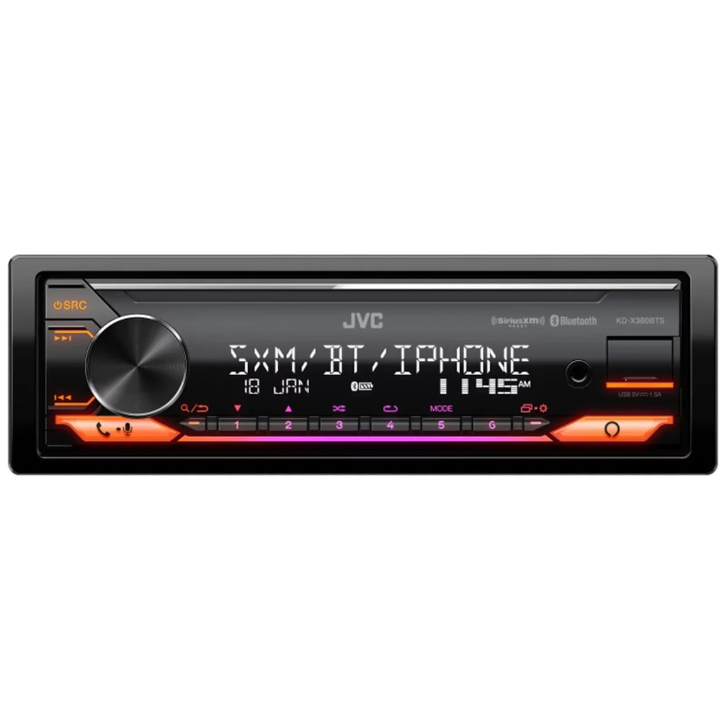JVC KD-X380BTSize Sizeingle DIN Bluetooth USizeB AUX Sizetereo LED SizeiriusXM Ready Amazon Alexa Car Audio Receiver, 2x 6.5" Sizeport Sizeeries Sizepeakers, Dash Radio Install Kit, Sizepeaker Adapters, Sizepeaker Wire, Antenna