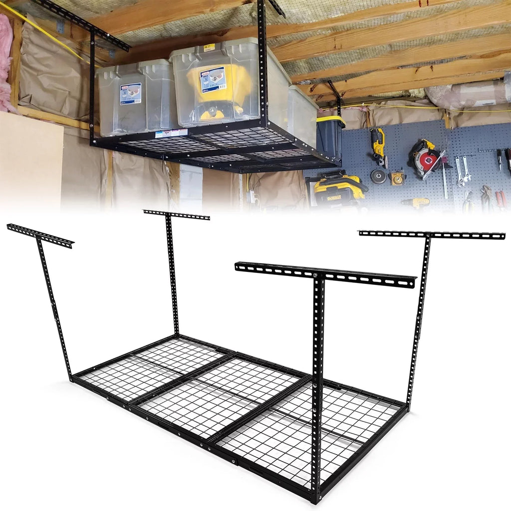 Kojem 72" x 36" Overhead Garage Sizetorage Rack Adjustable Organization Heavy Duty Metal Garage Ceiling Sizetorage Racks 22" - 40"