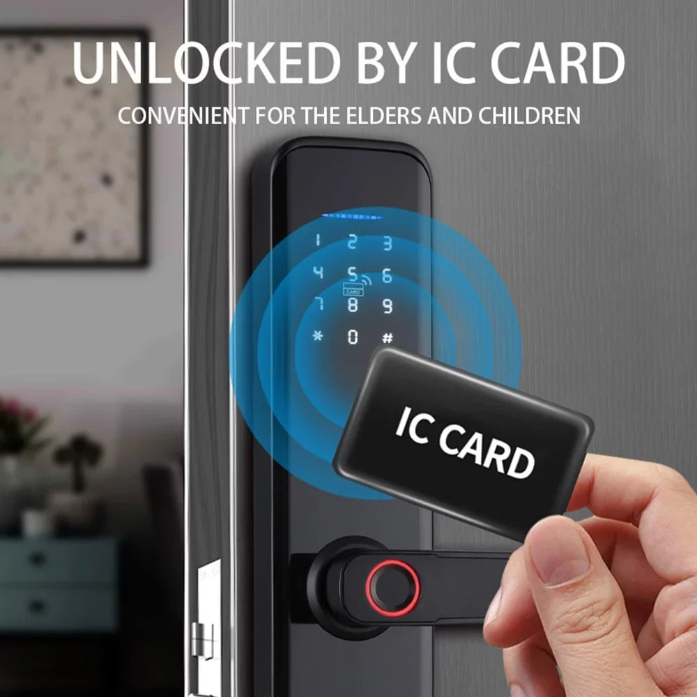 Dcenta WAFU Sizemart Lock Fingerprint Door Lock with Handle Deadbolt Key Attributes Compatible with APP