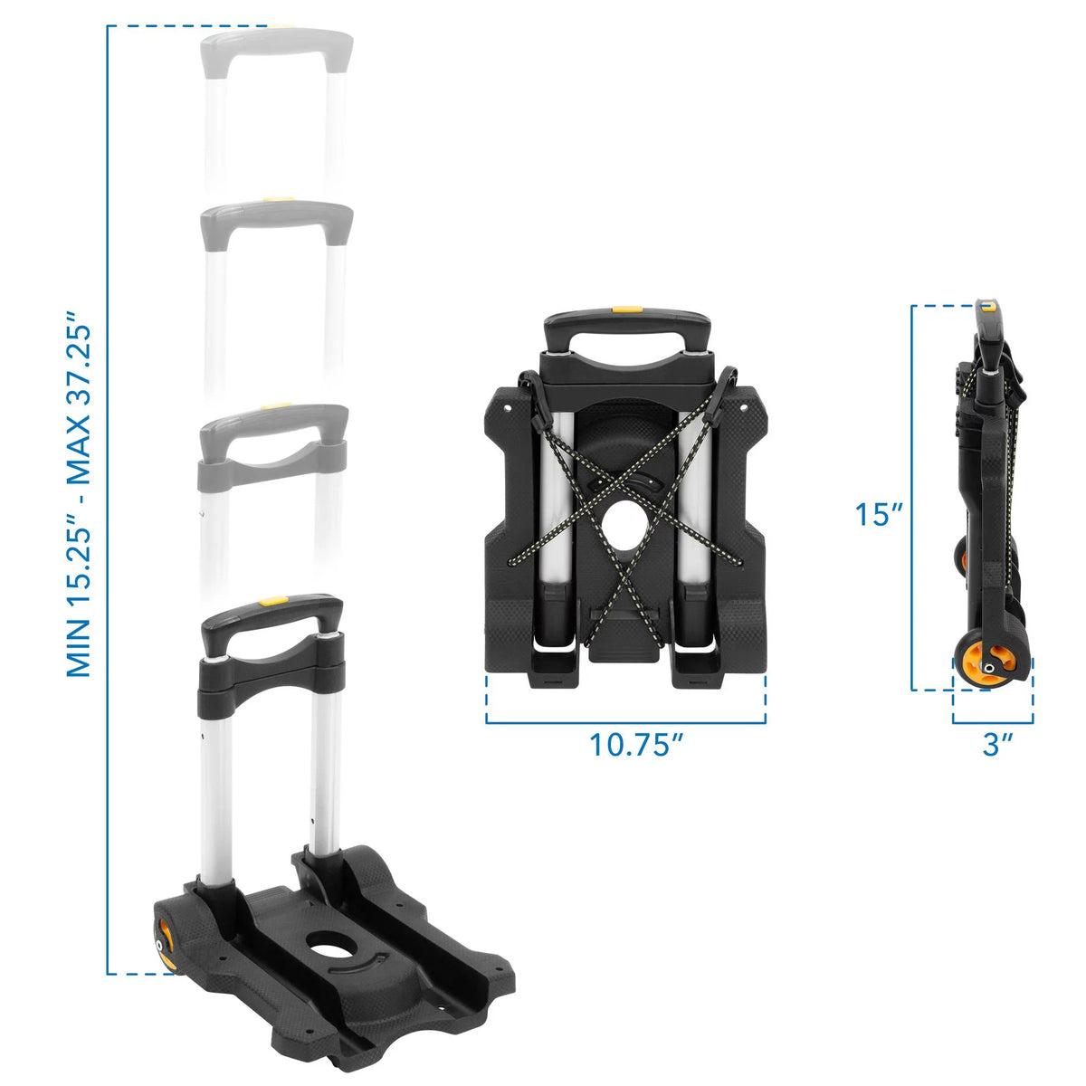 Mount-It! Premium Folding Luggage Cart, 77 LBSize Capacity