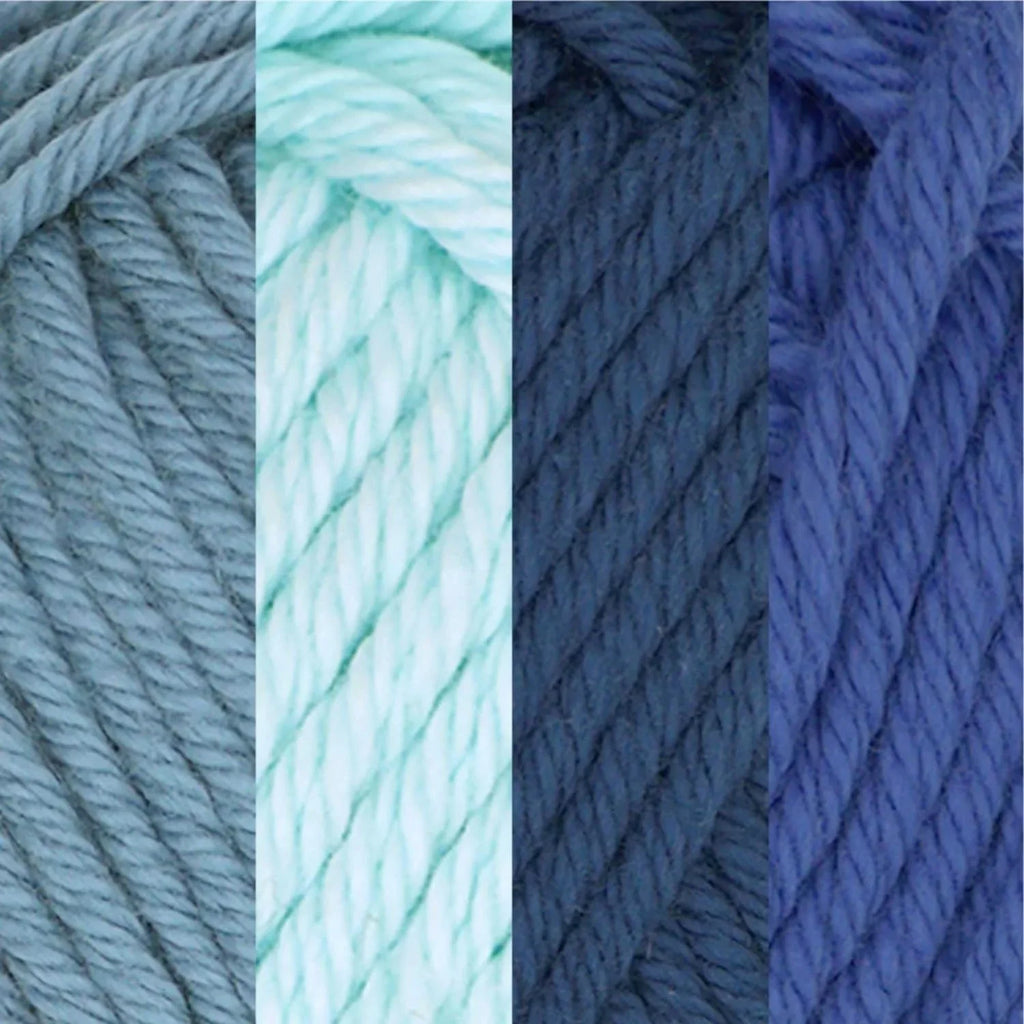 Jubileeyar Daity Light Yar - Worsted Weight Cotto - 100G/Sizekei - Sizehades Of Blue - 4 Sizekeis