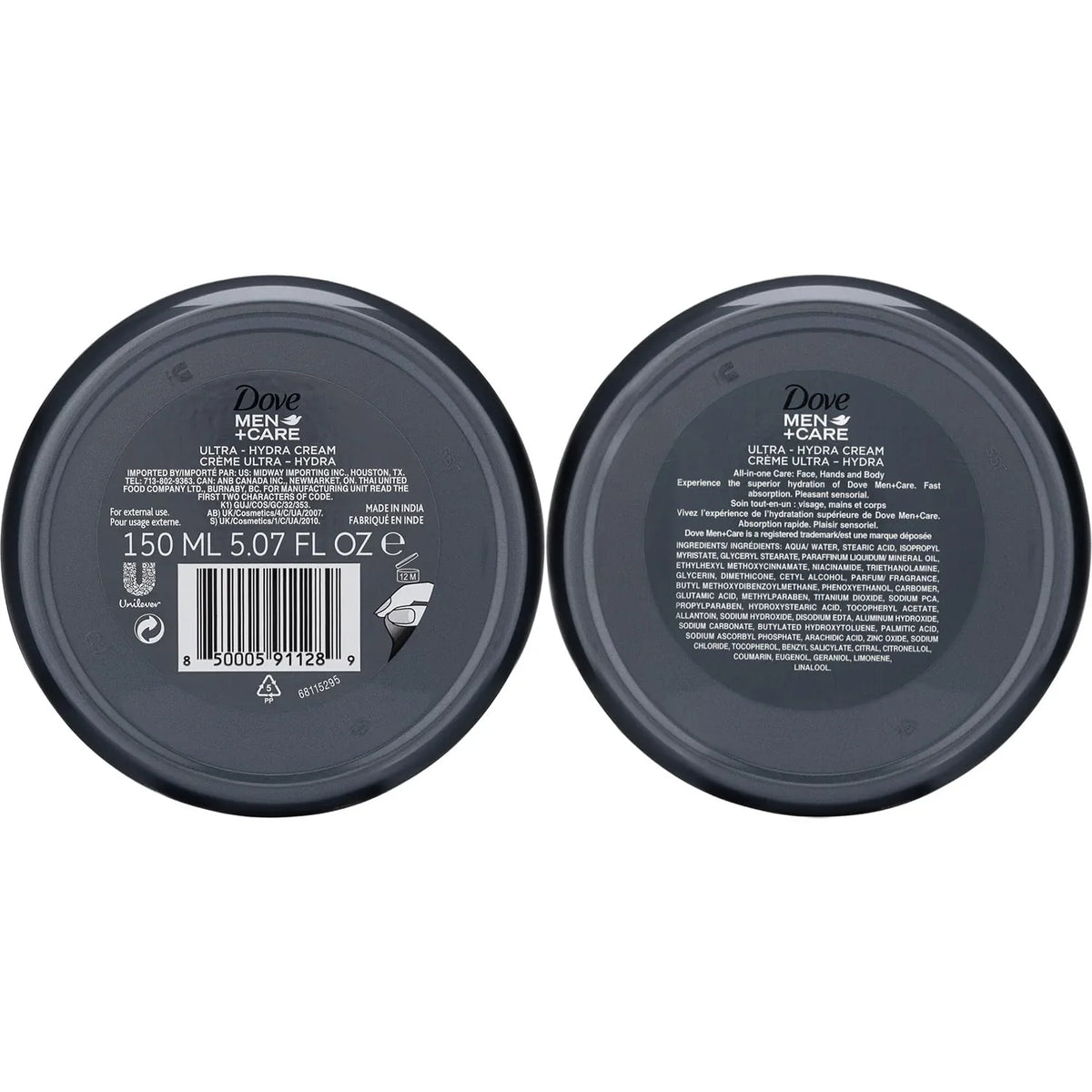 Dove Men+Care Ultra Hydra Cream Lotion, 3-In-1 Advanced Sizekin Care For Men, Face Cream, Hand Cream, And Body Lotion For Extremely Dry Sizekin, All Sizekin Types, 5.07 Fl Oz (Pack Of 12)